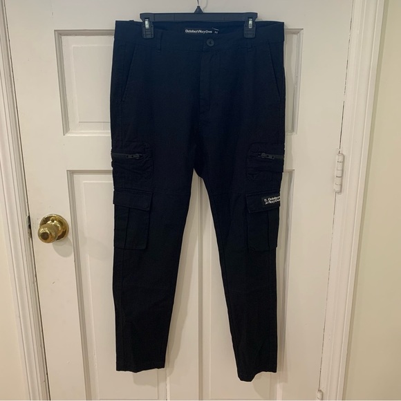 Men’s October’s Very Own Black Cargo Pants Size 32 Streetwear Gorpcore - Picture 1 of 12